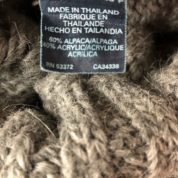 French Connection Grey Alpaca Knit Turtleneck Sweater With Eyelet Details Size S - Picture 9 of 9